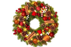 MaoSheng Best Selling Artificial Christmas Pine Cone Wreath PE Material 30-45cm Greenery Home Decoration Holidays Xmas