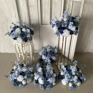C-494 Navy Blue Artificial Flower Balls 30cm 40cm Table Centerpieces Table Decor for Wedding Birthday Table