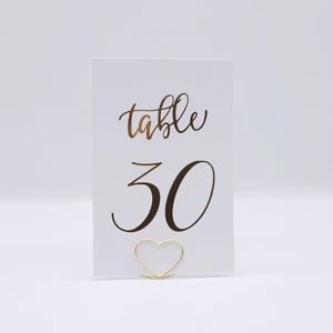 Gold Wedding Table Numbers Cards 4x6
