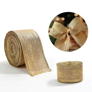 Hot Sale Christmas Wired Edge Ribbon Diy Xmas Tree Bow Flower Bouquet Gifts Packing Wrapper Christmas Decoration