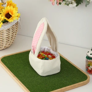 Factory New Arrival Cute Basket For Children Easter Eggs Hunting Party Decoration Easter Candy Basket With Rabbit Ears