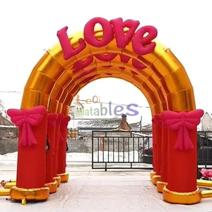 Cheaper Inflatable Wedding Decor Arche Gonflable Love Banner Wedding Inflatable Arch Entrance Gate for Sale