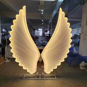 Hot Sale Big Size Waterproof AC Wedding Party Decor Angel Wings Led Light Backdrop Stage Decoration