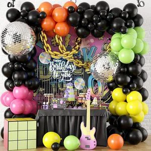 96PCS 80s and 90s Disco Party Balloon Garland Arch Kit Decor Disco Balloon Wreath Arch Set for Birthday Party