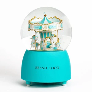 Musical Snow Globe Custom/Wholesale 45 55 65 80 100 Mm Luxury Brand Carousel Crystal Resin Water Ball Souvenir For Business Gift
