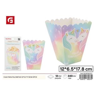 爆米花盒派对新奇12*6.5 * 17.8厘米3件套