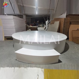 Hot Sale White Acrylic Round Stage Platform Wedding Decoration Backdrop for Event Stage