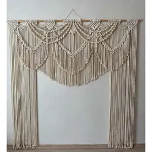 Handmade Macrame Wedding Backdrop Large Curtain Ceremony Arch Wall Decorations for Weddings