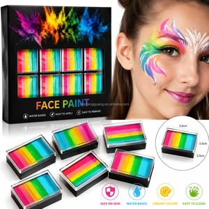 Neon Body Art Water Activated Liner Halloween Palette Face Painting Kit Professional Clown Makeup UV Paint Pinturas Faciales