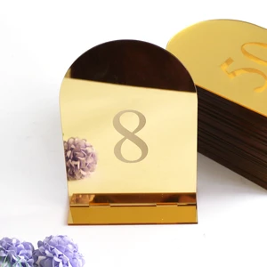 Custom Acrylic Place Card Arch Wedding Sign Stand Acrylic Table Numbers for Wedding or Restaurant