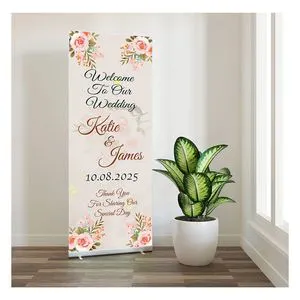 Wedding Florals Pull-up Retractable Banner Digital Printing Roll-up Banner Stand Welcome Sign Display Accessory