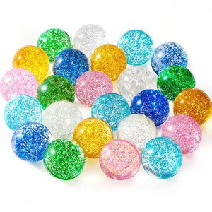 Glitter Bouncing Balls - Assorted Sparkling Colors, Durable Rubber Party Favors, Prizes, Easter Egg Hunt Decorations