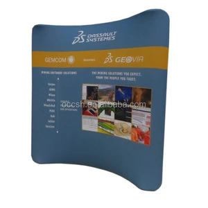 Xiaohe Custom Logo Banner 10ft Display Tension Fabric Backdrop Dye Sublimation Foldable Portable Custom Curved Wedding Backdrops