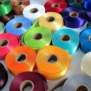 100 Yards Solid Color Polyester Satin Ribbon Double-faced Ribbon Rolls For Flower Bouquet Gift Box Wrapping
