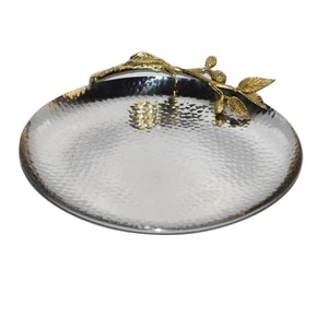 High Sustainable Quality Serving Dish Wedding Party Tabletop Decorating Catering Service Unique Style with Metal Handle Tray