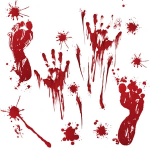 Wholesale Ghost House Party Supplies PVC Wall Stickers Halloween Decoration Blood Handprint Wall Stickers