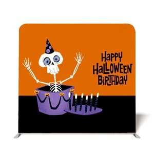 Hot Sale Gasser 8x8ft Washable Single Sided Tension Fabric Banner Light Weight DIY Custom Display Racks for Halloween Easter