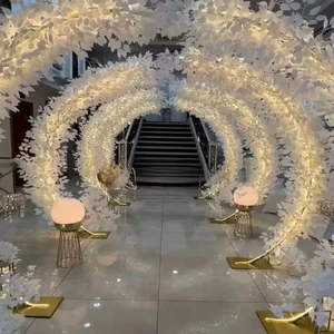Wedding Wrought Iron Arch Ring Rack Wedding Props Background Flower Stand Decoration Flower Door Arrangement Can Be with Lights