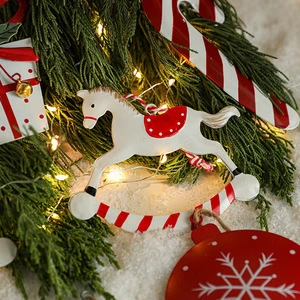 Iron Christmas Pendant Santa Claus Deer Christmas Tree Decoration Balls for Christmas Tree Accessories