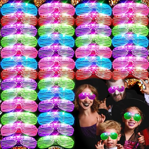 LED Glow in the Dark Light up Glasses-Novelty Party Favors for Birthday Wedding & 4th July Celebrations