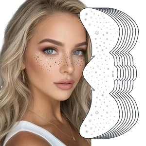 Waterproof Silver Freckles Temporary Tattoo Sticker Sweat-Resistant Face Patch Holiday Parties Mixed Body Tattoo Print Festivals