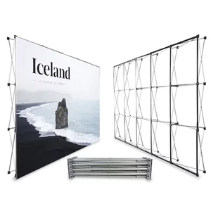 Portable Photo Booth 8ft 10ft 20ft Pop Backdrop Stand Aluminum Frame Step Repeat Banner Tradeshow Exhibitions