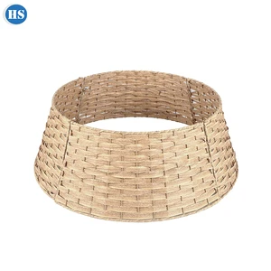 New Arrival Detachable PE Wicker Iron Frame Christmas Tree Decorations Base Stand Skirt Tree Collar Haosen Brand