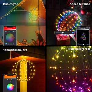LED Outdoor Garden Lights Fold Christmas Decorative Waterproof 3d Led Motif Ball Light