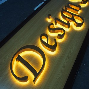 Customizable Aluminum Backlit LED 3D Letters For Shop/Company Name Boards And Wedding Event Lighting