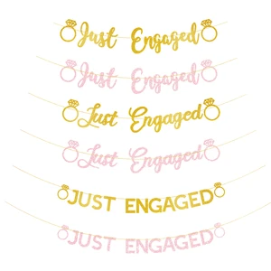 New Design Confetti! Pull Flag Banner Rose Gold Floral Letter 300g Glitter Paper Silk Screen LYC Model Made India Party Banners
