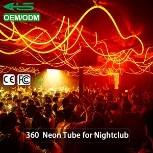 ODM 24V D30/22 Black Flexible Led Tube Club Light 5M 7M 8M 10M LED Silicone Tube Black Neon Lights For Rave Night Club