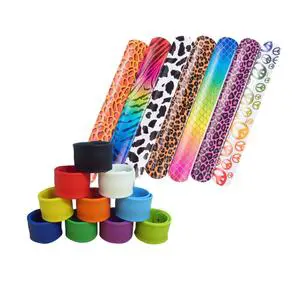 Silicone Rubber Cheap Ruler Reflective Pvc Slap Bracelet Customized Beaded Bracelets Party Favors for Kids Party Bands LX-SLW2