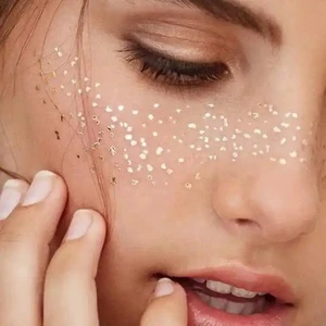 Gold Foil Metallic Freckles Temporary Tattoo Sticker Water Transfer Face Makeup for Party Decorations Printed on Paper
