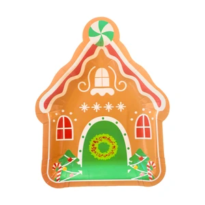 Hot Selling Party Holiday Supplies Eco Friendly Food Grade Plates Disposable Paper Plates for Christmas