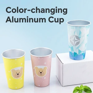 Custom Logo Color Changing Aluminium Cup 16oz Recyclable Metal Pint Glass Sustainable Reusable Party Cups For Festival Events
