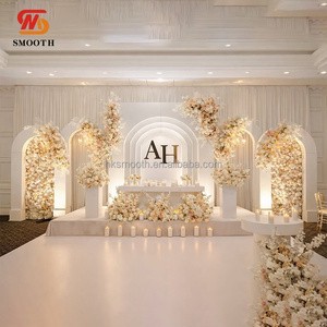 SMOOTH Elegant Wedding Party Stage Decorations 3D Acrylic PVC Arch Wedding Backdrop 5 Layers Backdrop Panel Set