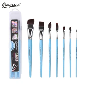 Giorgione 7 Pcs Blue Face Paint Sticks Creamy Crayons Non-Irritating Formula Makeup Pens Artistic Body Design Nylon Wood Handle