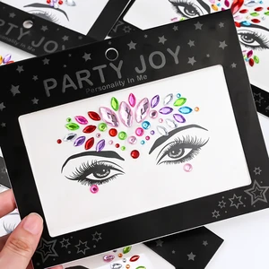 3D Acrylic Rhinestone Face Sticker Masquerade Party Face Makeup Decoration Temporary Tattoo Face Painting Decals