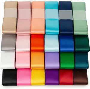 High Quality Foam Core Single Face Satin Ribbon Multi-siz Factory Wholesale for Wedding Floral Design Birthday Cake Box Packing