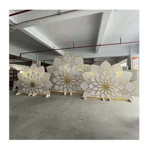 Wedding Supplies Stage Background Decoration Gold PVC Backdrop 240x300cm for Indoor Wedding Events & Bridal Shower