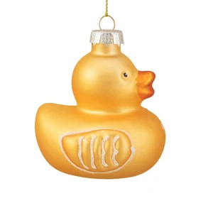 MRS Make Yellow Holiday Collections Duck Glass Christmas Ornament