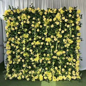 8D Customized Design Wedding Stage Backdrop Roll up Flower Wall Artificial Flower Wall with Greenery