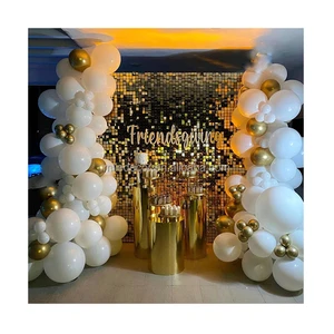 Wedding Stage BirthParty Backdrop Decor Shimmer Wall Gold Mirror Sequin Wall Backdrop