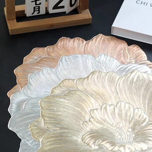 Metallic Shiny Flower Table Heat Resistant Placemats Dining Table Decoration PVC Vinyl Place Mat