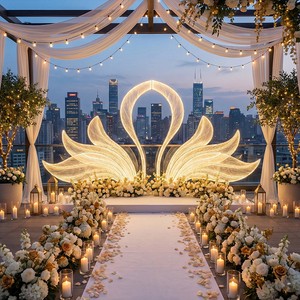 Romantic Metal Entrance Arch LED Stage Backdrop for Wedding & Events