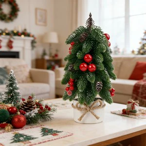 Factory Wholesale Mini Artificial Christmas Tree Decoration Indoor Tabletop Desktop Christmas Tree Stand