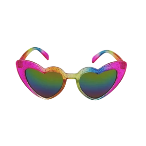 2025 Newest Fashionable Heart Shape Rainbow Frame Novelty Sunglasses Party Glasses for Women