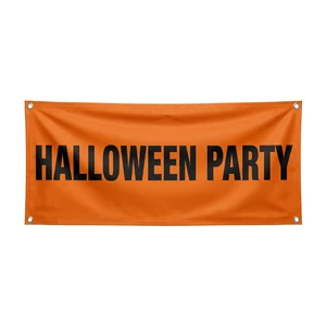 Custom Halloween Party Banner Double-Sided Printed Vinyl Outdoor Yard Decoration Sign UV/Windproof/Waterproof Portable