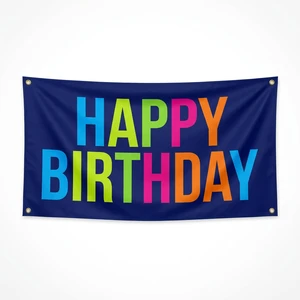 Vibrant Full Color Custom Happy Birthday Banner Personalized Party Decoration Sign