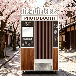 Korean Styles Vintage Instant Print Photo Booth Kiosk SLR iPad Self Service Printing Vending Machine All-in-One Photobooth